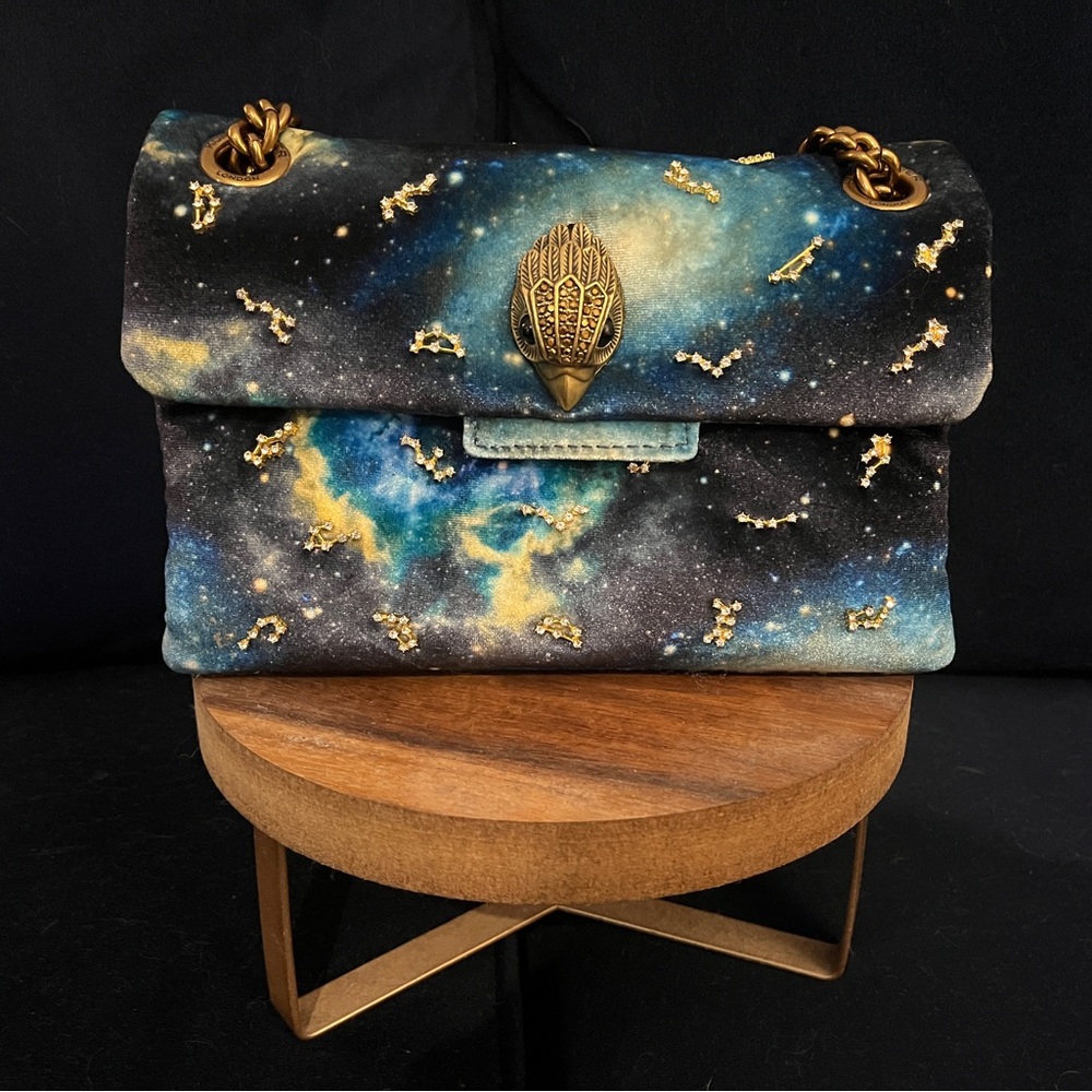 Kurt Geiger London Mini Kensington Velvet Crossbody Bag in Galaxy Print - NWOT